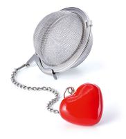 Teboll 50mm med blomma guldf&auml;rgad