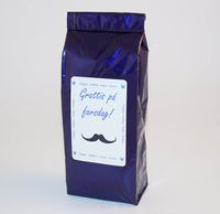 Produktbild för Fars dags te fp Mustachetikett