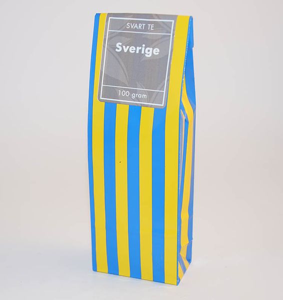 Produktbild för Sverige svart te fp i blå/gul påse Produktbild för Sweden black tea in bag