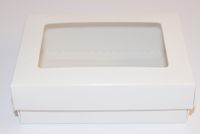 Produktbild för Vit ask med fönster 110x80x32mm