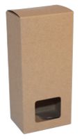 Produktbild för Kapselkatong brun med fönster 65x45x145mm