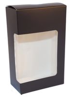 Produktbild för Kapselkatong svart med fönster 80x45x130mm
