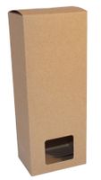 Produktbild för Kapselkatong brun med fönster 78x58x200mm