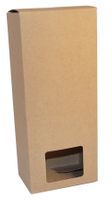 Produktbild för Kapselkatong brun med fönster 100x63x240mm