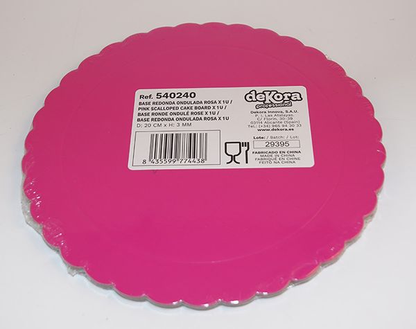 V&aring;gigt t&aring;rtfat 200mmx3mm Bl&aring; dekora Scalloped cake board 200mmx3mm blue