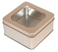 Produktbild för Silver burk 4-k med fönster