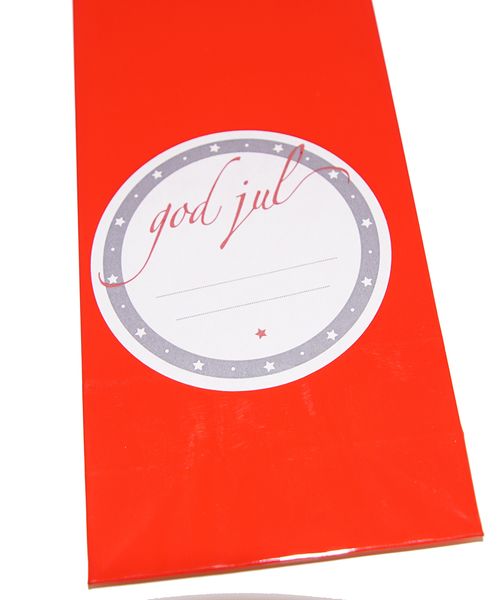 Produktbild för God Jul rund med skrivrader - STYCKEVIS! Produktbild för Merry Christmas with lines of writing - PIECES!