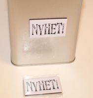 Produktbild för Magnetskylt med text NYHET!