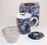 Produktbild f&ouml;r Mugg med sil och lock/fat Paradiset