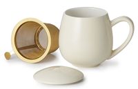 Mugg Bordeaux med insatssil guldf&auml;rgad och lock