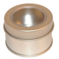 Produktbild för Rund silver burk med fönster 50x30mm
