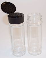Produktbild för Kryddströare i glas med svart lock