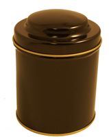 Produktbild f&ouml;r Svart rund  burk 125g