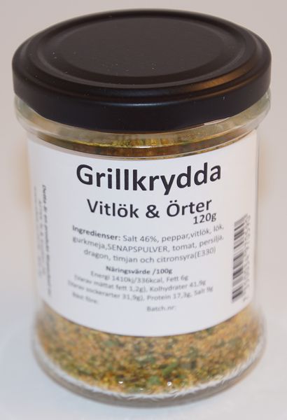 Produktbild för Grillkrydda Sockerfri 90g i glasburk Produktbild för Barbecue seasoning Sugar-free 90g in a glass jar