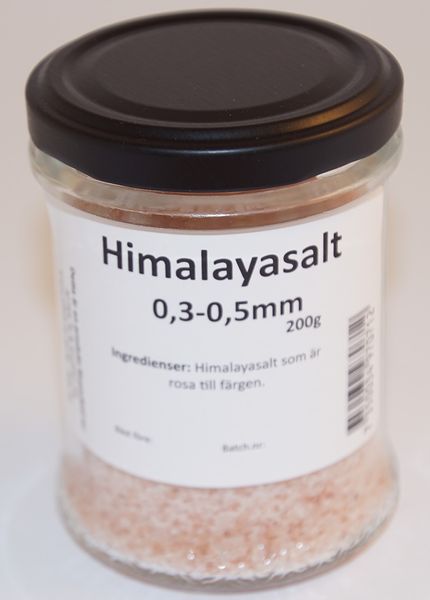 Produktbild f&ouml;r Himalayasalt 2-4mm 200g i glasburk Produktbild f&ouml;r Himalayan salt 2-4mm 200g in glass jar