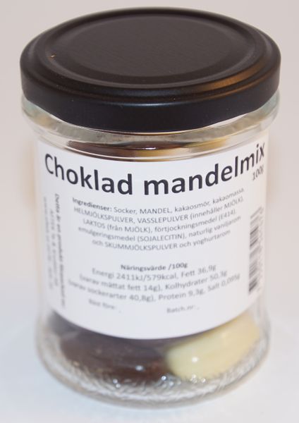 Produktbild f&ouml;r Choklad ingef&auml;ra m&ouml;rk 80g i glasburk Produktbild f&ouml;r Chocolate ginger dark 80g in a glass jar