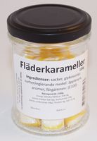 Produktbild för Fläderkarameller (gul/vit) 100g i glasburk