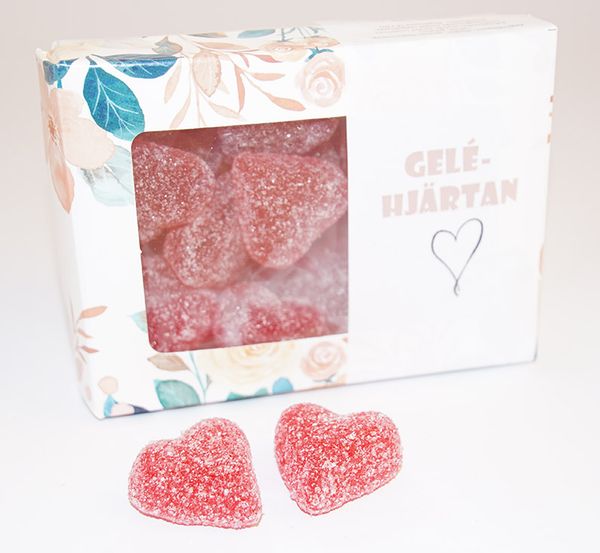Gelehj&auml;rtan franssons Produktbild f&ouml;r Jelly hearts150g in box B