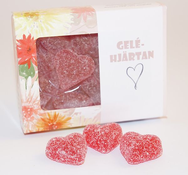 Gelehj&auml;rtan franssons Produktbild f&ouml;r Jelly hearts in white box without print C