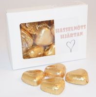 Produktbild för Hasselnötshjärtan i vit ask utan tryck C