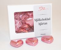 Chokladhj&auml;rtan rosa papper i ask C