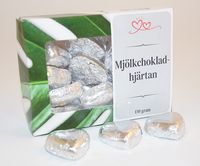 Chokladhj&auml;rtan silver papper i ask D