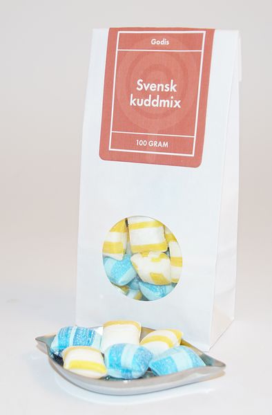 Strawberry sour XL vit p&aring;se med f&ouml;nster Strawberry sour XL 100g white bag with window