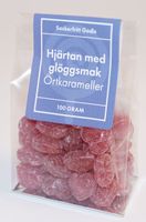Produktbild för Hjärtan med glögg Sockerfria örtkarameller i ståpåse