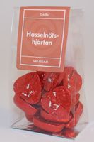 Produktbild för Hasselnötshjärtan rött papper fp i ståpåse
