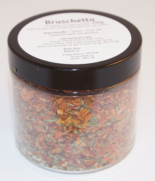 Produktbild f&ouml;r Bruschetta fp i petburk med svart lock Produktbild f&ouml;r Bruschetta  in petjar black lid