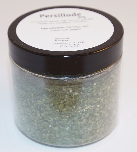 Produktbild f&ouml;r Persillade fp i petburk med svart lock Produktbild f&ouml;r Persillade spice mix in petjar black lid