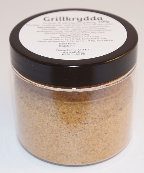 Produktbild för Grillkrydda fp i petburk med svart lock Produktbild för BBQ spicemix  in petjar black lid