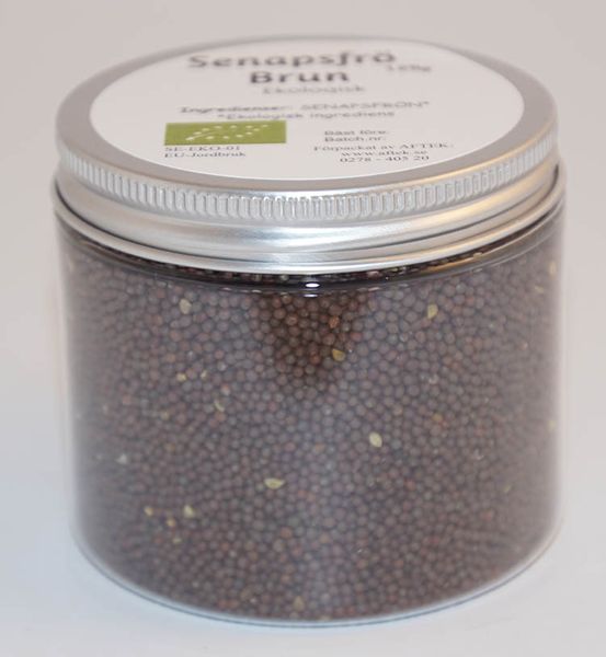 Produktbild för Senapsfrö brun hel EKO fp i petburk Produktbild för Mustard seeds brown whole BIO  in pet jar
