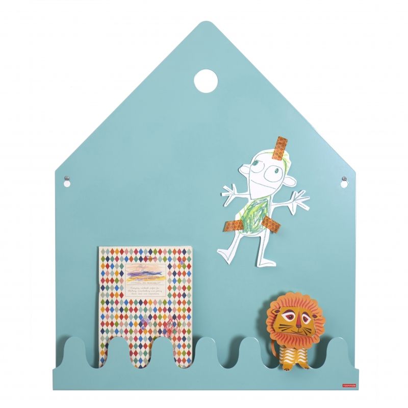 Village Magnetic board Pastel blue/green