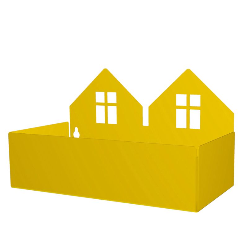 Twin house box, yellow