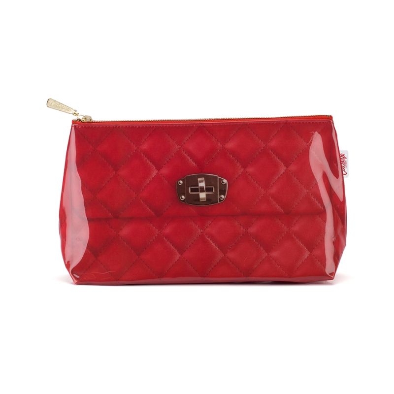 Red Quilted Wash Bag