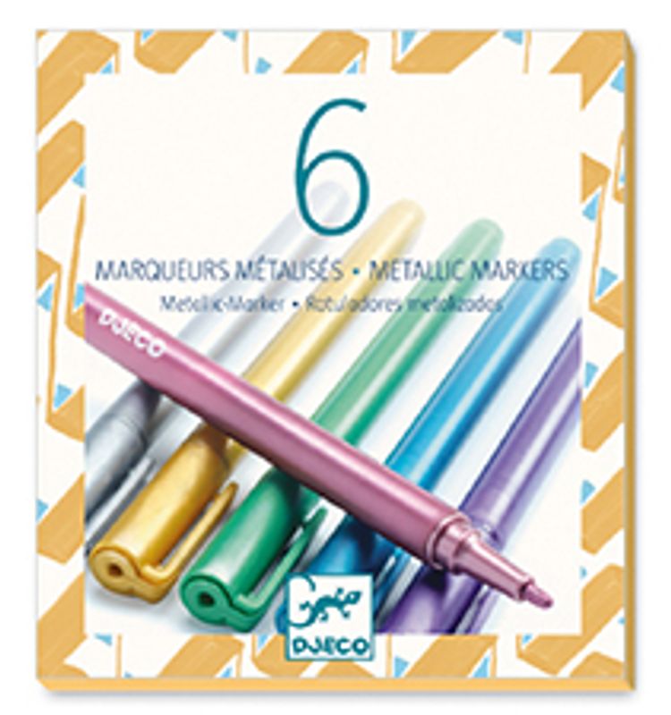 6 metallic markers