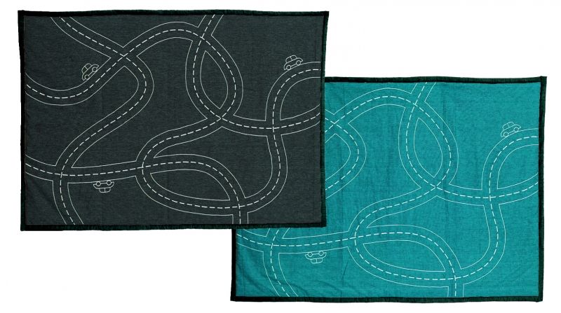 Traffic Jam blanket Anthracite/Petrol