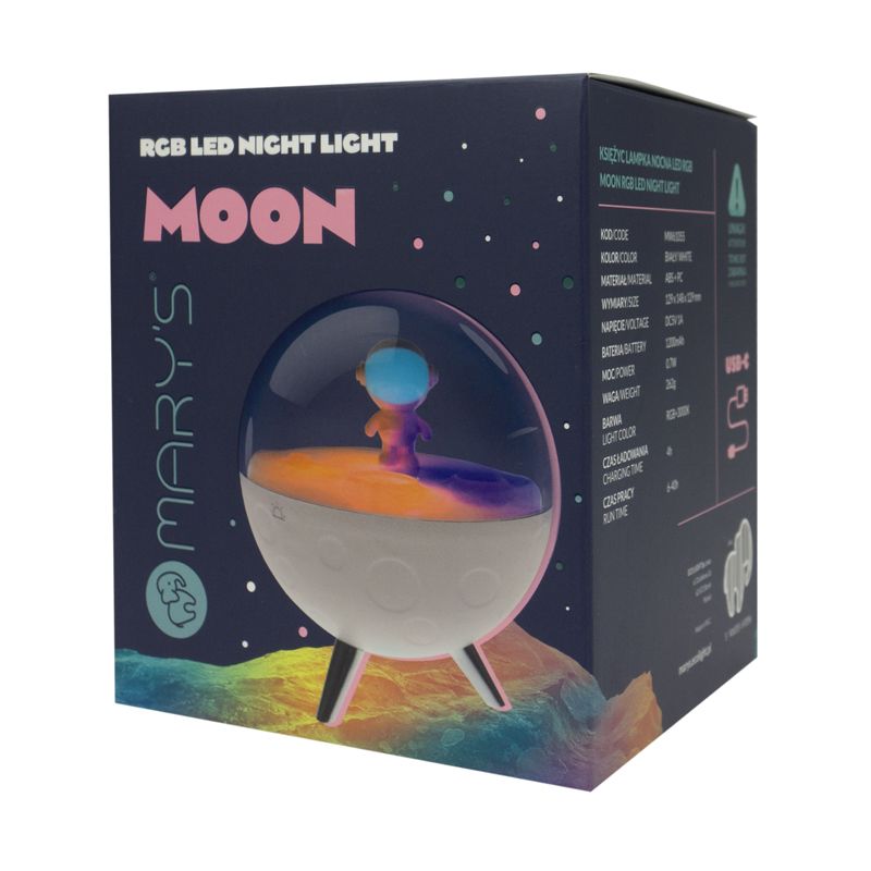 Mary's Night Lamp LED RGB Moon White