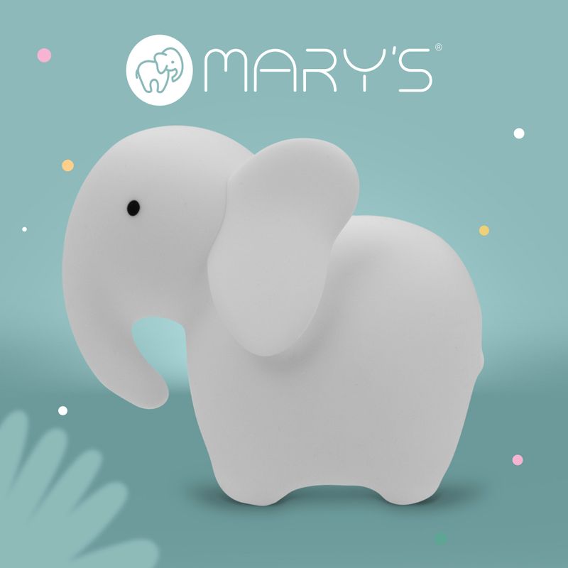 Mary's Elephant LED Night Lamp White RGB with Remote Control