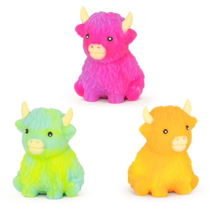 Squishy Rainbow Highland Cow, assorted