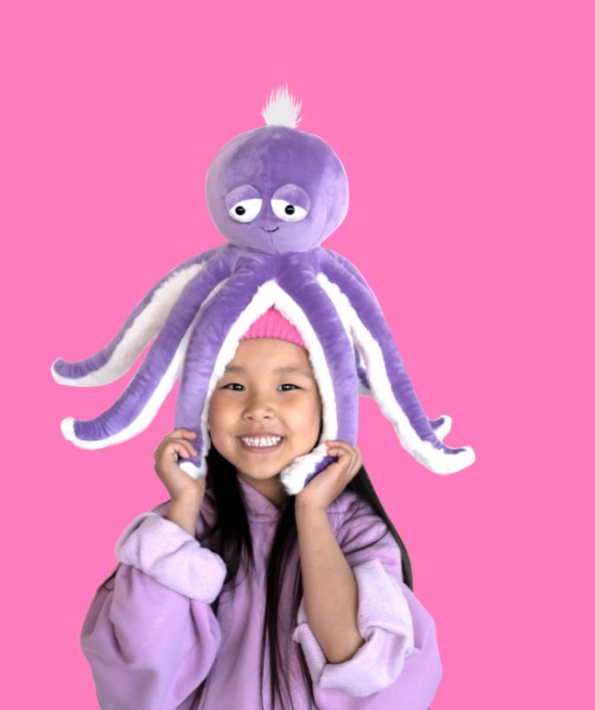 Plush Toy, Purple Octopus 47 cm