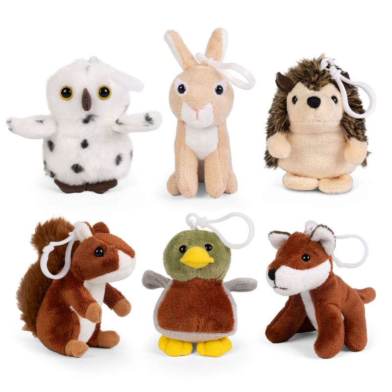 LITTLE Living Nature Clips Wildlife Animal Plush Keyrings