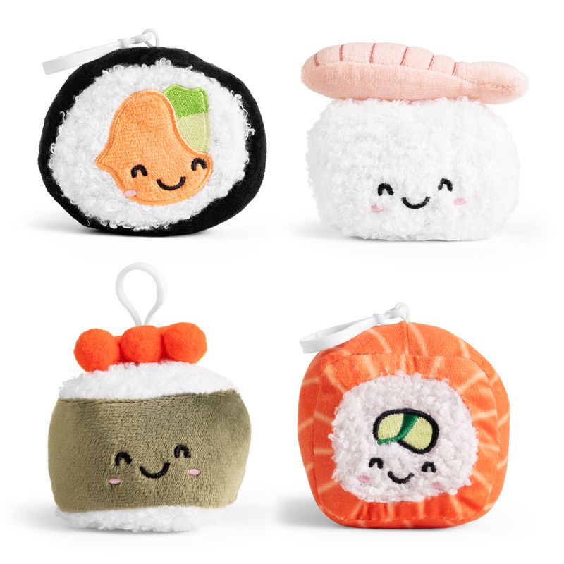 LITTLE Living Nature Clips Sushi Plush Keyrings