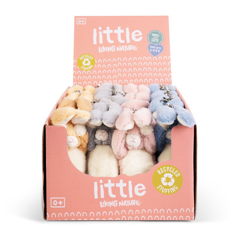 LITTLE Living Nature Clips Bunny Stuffed Animals Keyrings