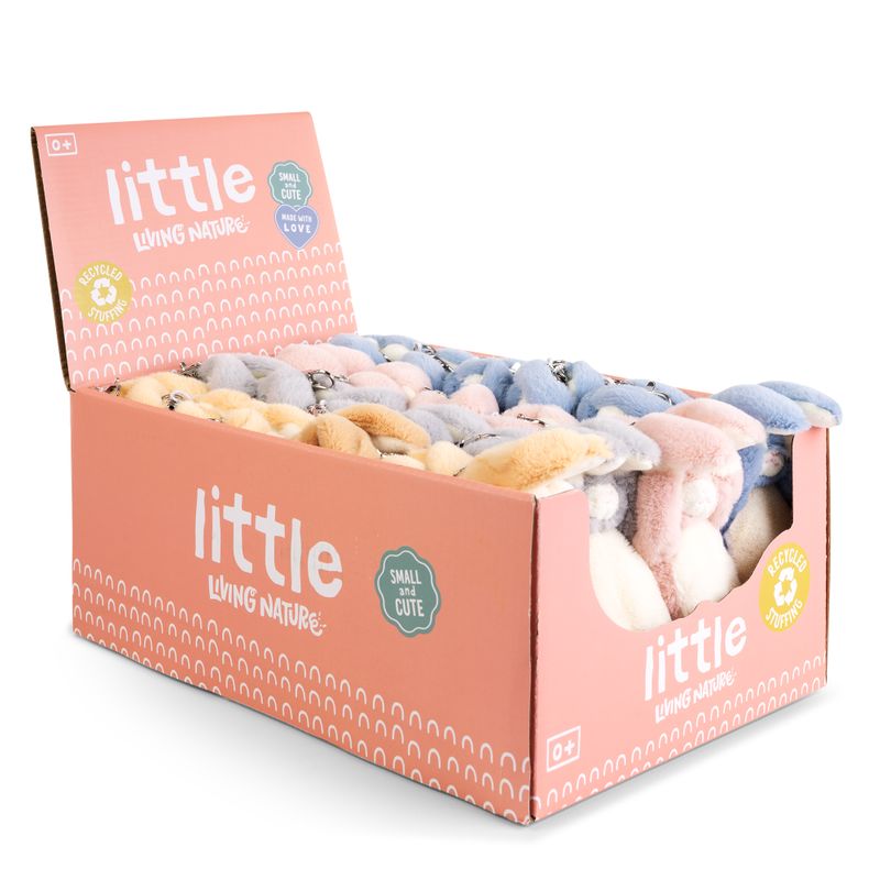 LITTLE Living Nature Clips Bunny Stuffed Animals Keyrings