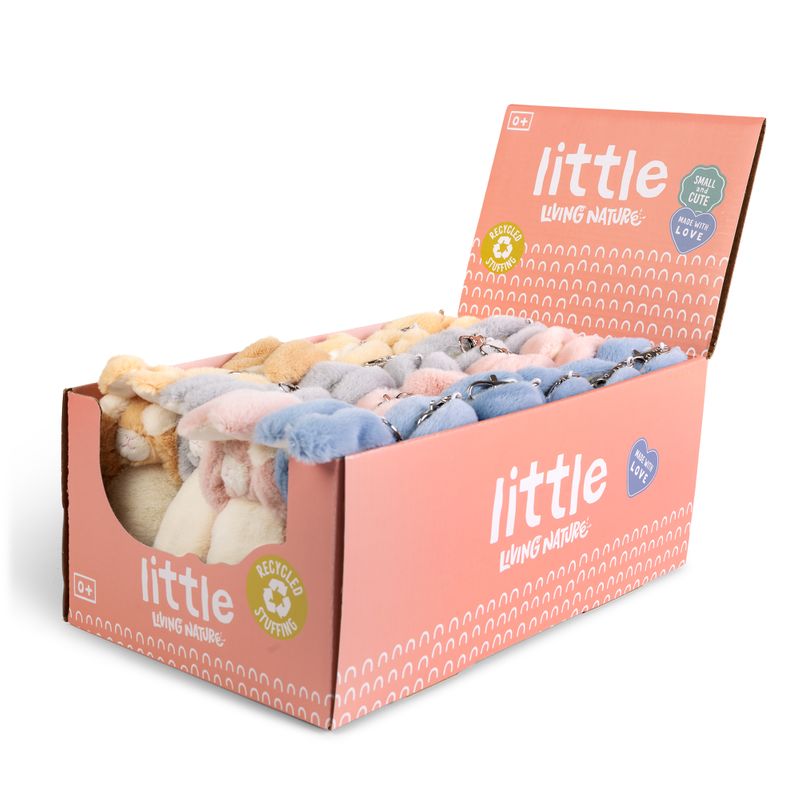 LITTLE Living Nature Clips Bunny Stuffed Animals Keyrings