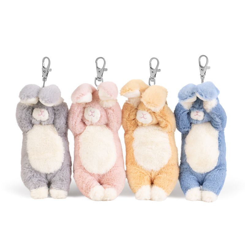 LITTLE Living Nature Clips Bunny Stuffed Animals Keyrings