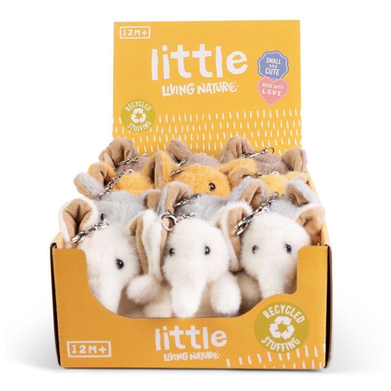 LITTLE Living Nature Clips Elephant Stuffed Animals Keyrings