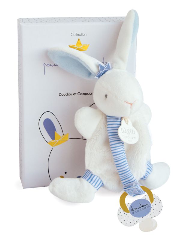 LAPIN MATELOT - Comforter Bunny with Pacifier Holder